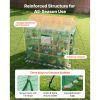 Walk-in Green House, 54 x 81.1 x 77.2 in, Greenhouse with Shelves, High Strength PE Cover with Zipper Door and Steel Frame, Assembly in Minutes