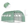13' x 10' x 6.5' Walk-in Tunnel Greenhouse with 2 Zippered Mesh Doors & 10 Mesh Windows