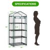 4 Tier Mini Greenhouse with PVC Cover & Roll-Up Zipper Door, Portable Waterproof Greenhouse for Garden Backyard, 27" x 19" x 62", Transparent
