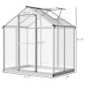 4' L x 6' W Walk-In Polycarbonate Greenhouse with Roof Vent, Outdoor Greenhouse for Winter, Clear