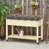 Raised Garden Bed Mobile Elevated Wood Planter Box w/ Lockable Wheels, Storage Shelf for Herbs and Vegetables Backyard Patio Balcony Zebrano