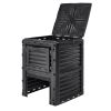 Garden Compost Bin 80 Gal, BPA Free Composter, Large Capacity Outdoor Composting Bin with Top Lid and Bottom Door, Easy Assembling, Lightweight