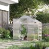 4' L x 6' W Walk-In Polycarbonate Greenhouse with Roof Vent, Outdoor Greenhouse for Winter, Clear