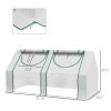 Portable Garden Hot House 6x3x3 ft with Two PE/PVC Covers 2 Roll Up Windows Clear