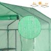 143x143x195cm Black Iron Pipe Steeple With 8 Pieces Grid Flower Stand With Zipper Rolling Door PE Cloth Greenhouse(SAME AS 54690859)