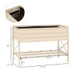 Galvanized Raised Garden Bed Cream Metal Planter Box with Legs Storage Shelf Bed Liner for Efficient Gardening