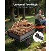 Garden Utility Trailer, 10 Cu. Ft & 500lbs Capacity, ATV UTV Hauling Trailer, Tow Behind Steel Dump Cart with 14" Tires, Hand Pull or Foot Pedal