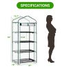 4 Tier Mini Greenhouse with PE Cover & Roll-Up Zipper Door, Portable Waterproof Greenhouse for Garden Backyard, 27" x 19" x 62", White