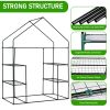 Mini Walk-in Greenhouse with PE Cover, 4-Shelf Indoor Outdoor Plant Gardening Green House for Garden Backyard, 56" x 29" x 77", Green
