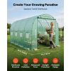 Walk-in Tunnel Greenhouse, 15 x 7 x 7 ft Hoop House Greenhouse Tunnel with Watering System, Plant Hot House with Steel Frame, PE Cover