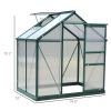 6' x 4' Greenhouse for Outdoors, Polycarbonate Greenhouse with Rain Gutter and Roof Vent