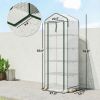 Mini Greenhouse with Screen Roof, 5 Tier Portable Small Greenhouse with High Strength PE Cover, White