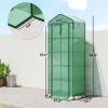 Mini Greenhouse with Screen Roof, 5 Tier Portable Small Greenhouse with High Strength PE Cover, Green