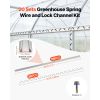 Greenhouse Spring Wire and Lock Channel, 20 Packs 6.56 ft PVC-Coated Wiggle Wire & Aluminum Alloy Channel Bundle Kit with Included Screws