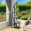 Metal  with 5 Levels And 2 Hooks - Balcony Floor Flower Staircase Garden Plant Stand Rack for Outdoor Living Spaces