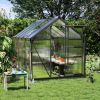 6' x 10' Greenhouse for Outdoors, Polycarbonate Greenhouse with Rain Gutter and Roof Vent