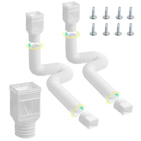 Rain Gutter Downspout Extensions, 2-Pack Flexible Downspout Extender, Down Spout Drain Extension Extendable from 22" to 63"