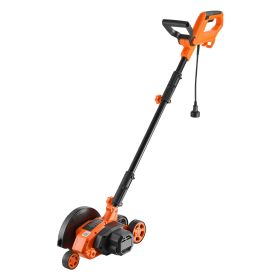 Lawn Edger, 8-inch Blade Length, 12 Amp Electric Edger Lawn Tool, 4000 RPM, with 3-Position Blade Depth, 65 Mn, Pivoting Handle, Dual Wheels
