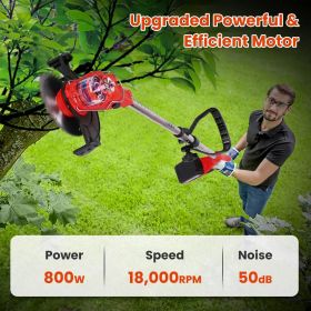3 in 1 Electric Cordless Grass Wacker Battery Powered Grass Trimmer With Wheels Adjustable Head Extendable Length Rechargeable Lightweight Lawn T