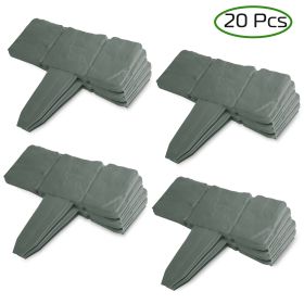 20 PCS Cobbled Stone Effect Plastic Garden Lawn Border Edging (Option: PcsGardenBoderPalisade)