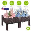 Outdoor Raised Garden Bed with Legs Elevated Planter Box with Self-watering System for Garden Patio Balcony Vegetables Flowers Herbs PP Plastic Box Ea