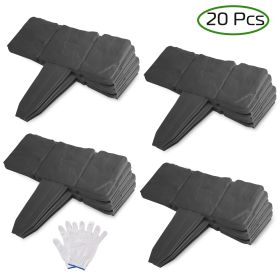 20 PCS Cobbled Stone Effect Plastic Garden Lawn Border Edging (Option: BlackwithGlove)