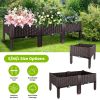 Outdoor Raised Garden Bed with Legs Elevated Planter Box with Self-watering System for Garden Patio Balcony Vegetables Flowers Herbs PP Plastic Box Ea