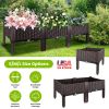 Outdoor Raised Garden Bed with Legs Elevated Planter Box with Self-watering System for Garden Patio Balcony Vegetables Flowers Herbs PP Plastic Box Ea