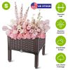 Outdoor Raised Garden Bed with Legs Elevated Planter Box with Self-watering System for Garden Patio Balcony Vegetables Flowers Herbs PP Plastic Box Ea