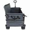 3-in-1 Folding Wagon Cart with Bench Seat, patent protection- Includes 1 ice pack, 500lbs Heavy-Duty Utility Wagon, 180L Capacity All-Terrain Wheels f
