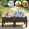 Outdoor Raised Garden Bed with Legs Elevated Planter Box with Self-watering System for Garden Patio Balcony Vegetables Flowers Herbs PP Plastic Box Ea
