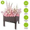 Outdoor Raised Garden Bed with Legs Elevated Planter Box with Self-watering System for Garden Patio Balcony Vegetables Flowers Herbs PP Plastic Box Ea