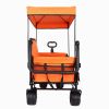 3-in-1 Folding Wagon Cart with Bench Seat Removable Canopy and Storage Collapsible Utility Wagon with Brakes 500lbs Capacity with All-Terrain Wheels f