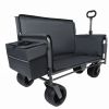 3-in-1 Folding Wagon Cart with Bench Seat, patent protection- Includes 1 ice pack, 500lbs Heavy-Duty Utility Wagon, 180L Capacity All-Terrain Wheels f