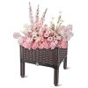 Outdoor Raised Garden Bed with Legs Elevated Planter Box with Self-watering System for Garden Patio Balcony Vegetables Flowers Herbs PP Plastic Box Ea