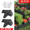 20 PCS Cobbled Stone Effect Plastic Garden Lawn Border Edging