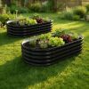 2 Pack Galvanized Raised Garden Bed Kit, 4x2FT Outdoor Metal Planter Boxes for Vegetables Herbs Flowers, Easy Assemble Lightweight Gardening Beds