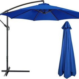 10 FT 8 Rib Umbrella Canopy Replacement Outdoor Market Patio Table Umbrella Strong and Thicck Canopy Cover for Backyard Garden Courtyard Swimming Pool (size: Navy blue   (8 Ribs))