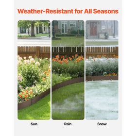Steel Landscape Edging, 5 Packs 39 x 4 in Rust-Resistant Metal Landscape Edging, Bendable Garden Edging Border, Heavy Duty Lawn Edging (Color: brown, size: 39 x 4 inch)