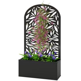 Metal Garden Bed with Trellis for Climbing Plants, Freestanding or Wall Mounted Flower Bed for Garden, Patio, Balcony (Title: Default Title)
