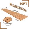 6FT/10FT Roll Out Wooden Garden Pathway, Flexible Wood Walkway with Rustproof Steel Wire and Anti-Slip Surface, Outdoor Path Mat for Garden, Backyard