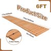6FT/10FT Roll Out Wooden Garden Pathway, Flexible Wood Walkway with Rustproof Steel Wire and Anti-Slip Surface, Outdoor Path Mat for Garden, Backyard