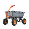 Garden Cart, Durable Poly Dump Cart with Simple Assembly Steel Structure, Versatile Dump Wagon with Dual-Function Handle