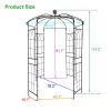 Metal Garden Arch Iron Garden Arbors Gazebo Dia81.3'' x 114.2'' High Birdcage Shape Pergola Pavilion for Wedding Ceremony Outdoor