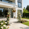Metal Garden Arch Iron Garden Arbors Gazebo Dia81.3'' x 114.2'' High Birdcage Shape Pergola Pavilion for Wedding Ceremony Outdoor