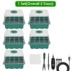 1Set(Overall 5Pcs Trays)/2Set (Overall 10 Trays) Options Seed Starter Tray With Grow Light Humidity Dome Germination Kit with 5-Level Brightness 4 Tim