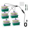 1Set(Overall 5Pcs Trays)/2Set (Overall 10 Trays) Options Seed Starter Tray With Grow Light Humidity Dome Germination Kit with 5-Level Brightness 4 Tim