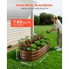 2 Pack Galvanized Raised Garden Beds, 4 x 2 x 1 ft, Oval Metal Planter Boxes Kit Outdoor, Bottomless Elevated Garden Box with Gloves, Alu-Zinc