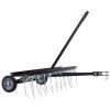 40-Inch Lawn Sweeper Tow Behind Dethatcher, Landscape Rake, Lawn Tractor Rake, Tine Tow Dethatcher Pull Behind Mower