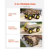 Steel Garden Cart, 1200 lbs Heavy Duty Pullable Garden Wagon Yard Cart, 2 in 1 Outdoor Metal Utility Wagon Yard Trailer with 13" All Terrain Tires